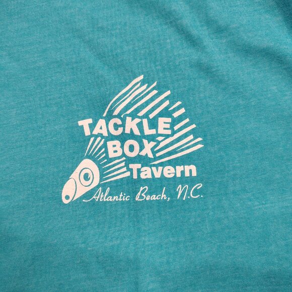 DIVE BAR T-Shirt Men XL Blue TACKLE BOX TAVERN Atlantic Beach NC Americana - Picture 2 of 9
